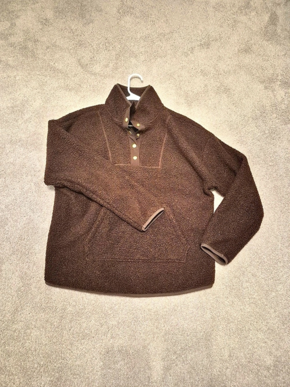 Sonoma Women's Brown Quarter-Zip Pullover Size Large Like New